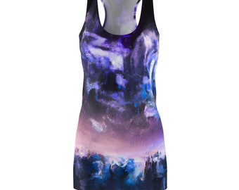 Night Glowing Sky - Women's Cut & Sew Racerback Dress (AOP)