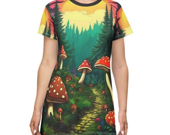 Mushroom Road - EDM T-Shirt Dress (AOP)