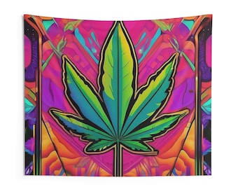 One Big Stoner Leaf - Indoor Wall Tapestries