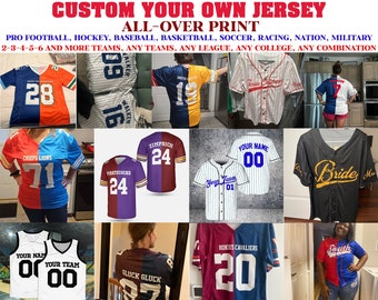 Make your Own Custom House Divided Jersey For any Team, Custom Split Jersey, Custom Team House Divided Jersey, Custom Baseball Jersey