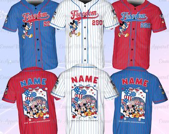 Mickey USA Freedom Baseball Jersey, Disney Mickey And Friends 250th Anniversary Shirt, Mickey 4th Of July Shirt, Disney USA Liberty Shirt