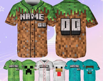 Pixel Characters Jersey, Game Characters Jersey, Kids Birthday Jersey, Pixel Game Lover Shirt, Funny Gaming Family Matching Shirt