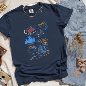 Disney Aladdin Gruppenaufnahme Karte des Königreichs Shirt, Disney Aladdin Shirt, Disneyland Familie Passende Shirt, Disneyland Reise Outfits, TGSB946