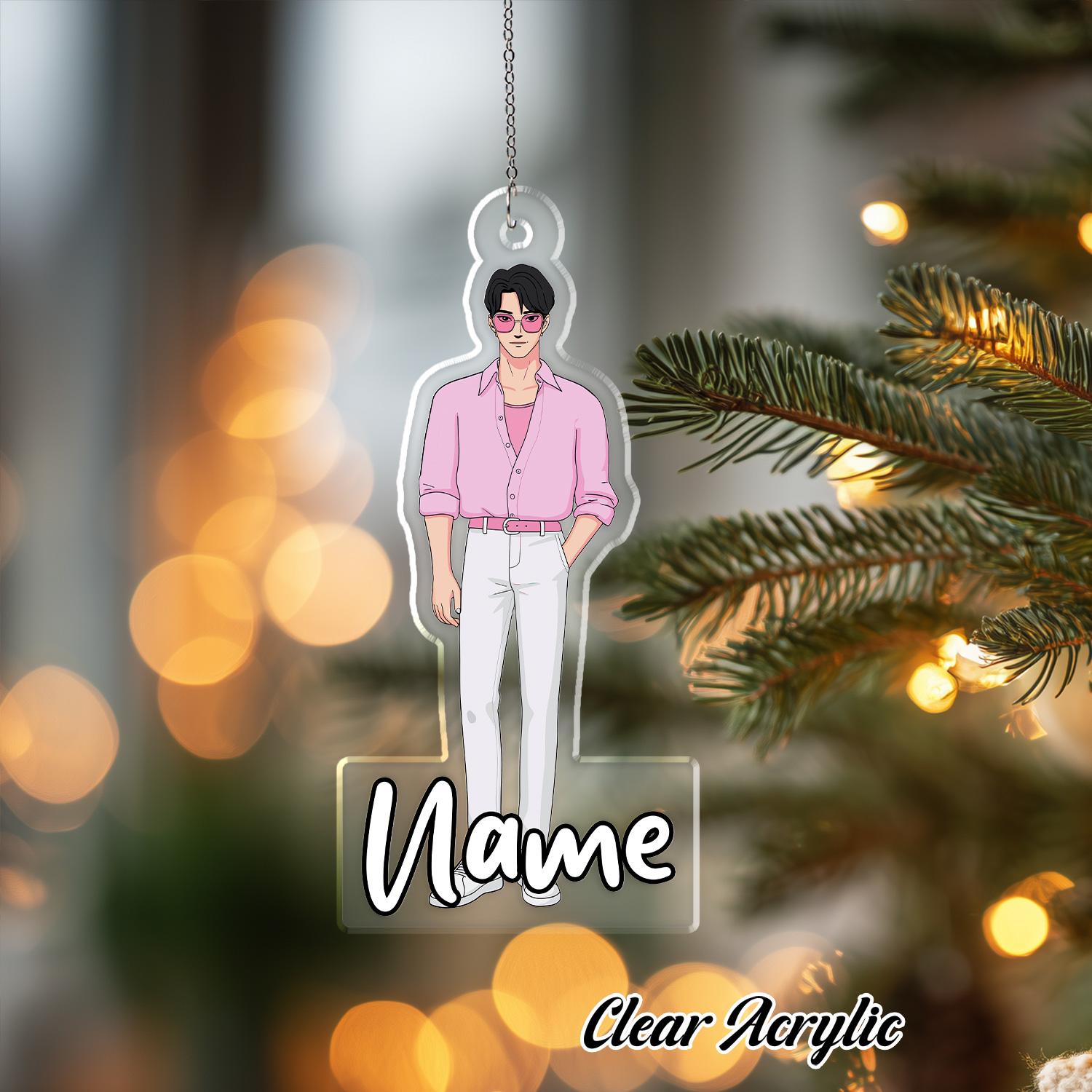 Discover Jinu KPop Band Christmas Acrylic Ornament, Saja KPop Singer Decor, Custom Shape Idol Holiday Keepsake