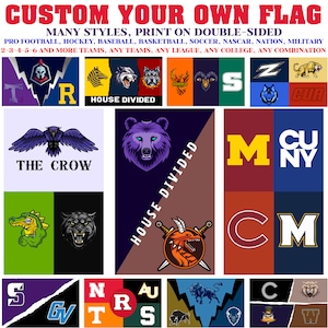 Custom House Divided Flag, House Divided Football Garden Flag, House Divided College Flag, Basketball Team, Hockey Team, Sport Lover Gifts