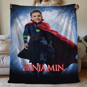 Benutzerdefinierte Gesicht Dr Strange Decke, Benutzerdefinierte Cartoon Decke mit Gesicht, Marvel Dr Strange Superheld Decke, Superheld Kinder Decke