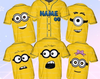 Personalized Cute Cartoon Characters Jersey, Kids Birthday Family Matching Shirt, Cute Characters Face Shirt,Cartoon Character Graphic Shirt