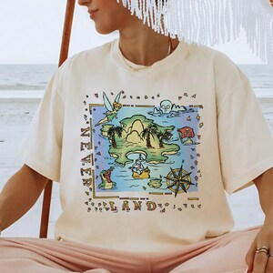 Disney Peter Pan Never Land kaart vintage poster shirt, Disney Peter Pan shirt, bijpassende shirt Disneyland familie, shirt Disney Group, TGSB960