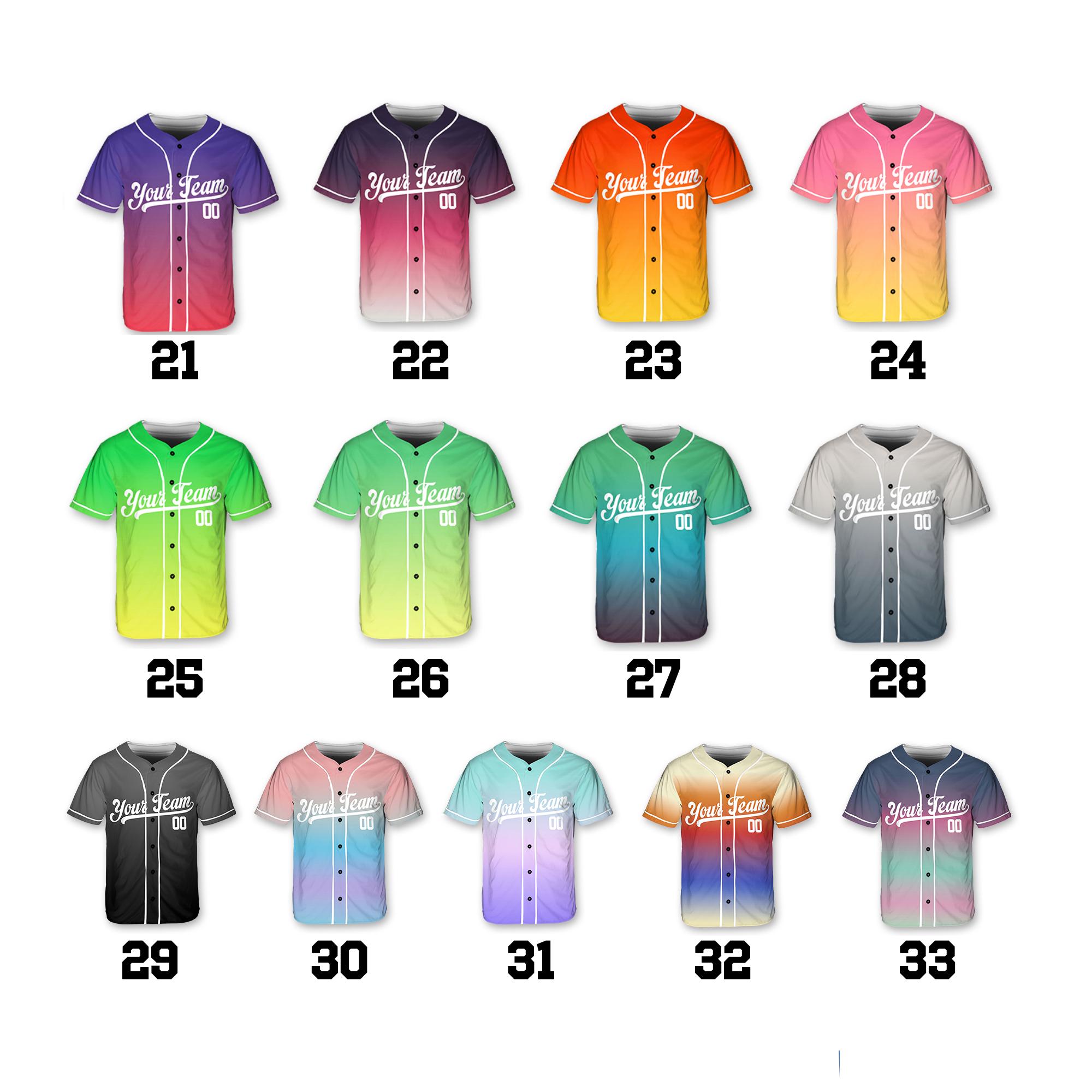 Full Custom Printing Button Baseball Shirt Baseball Jersey Customized