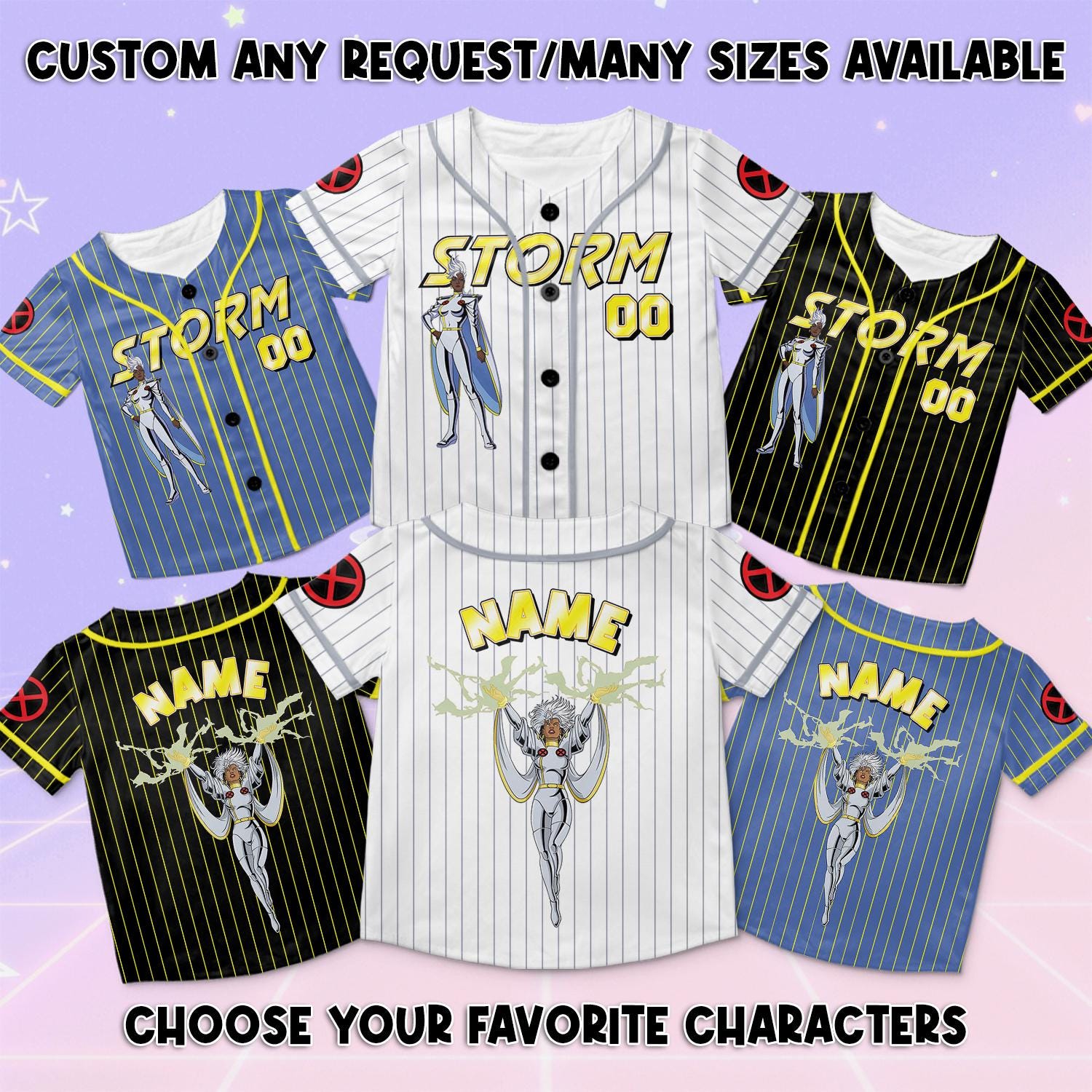 X-men Storm Baseball Jersey, Storm X-men Jersey Shirt, X-men 97