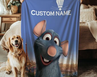 Custom Ratatouille Blanket, Disney Remy Chef Mouse Blanket, Disney Pixar Chef Mouse Blanket, Disneyland Kids Room Decor Blanket, DTA095
