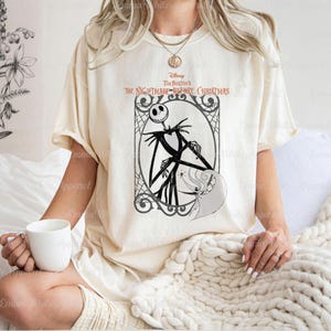 Camiseta com o cartão Jack e Zero do Estranho Mundo de Jack da Disney, camiseta combinando com o Halloween da Disneylândia, camiseta do filme Todo Mundo em Pânico da Disney, TGSD061