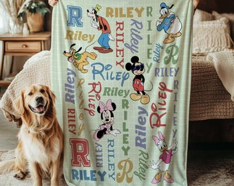 Disney Mickey Minnie Goofy Blanket, Mickey And Friends Pluto Donald Daisy Throw Blanket, Classic Wdw Disneyland Gift Blanket, THA313