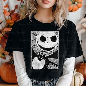 The Nighmare Before Christmas Jack Skellington Sketch Shirt, Disney Jack Skellington Halloween Shirt, Disneyland Spooky Trip Shirt, TGSD348