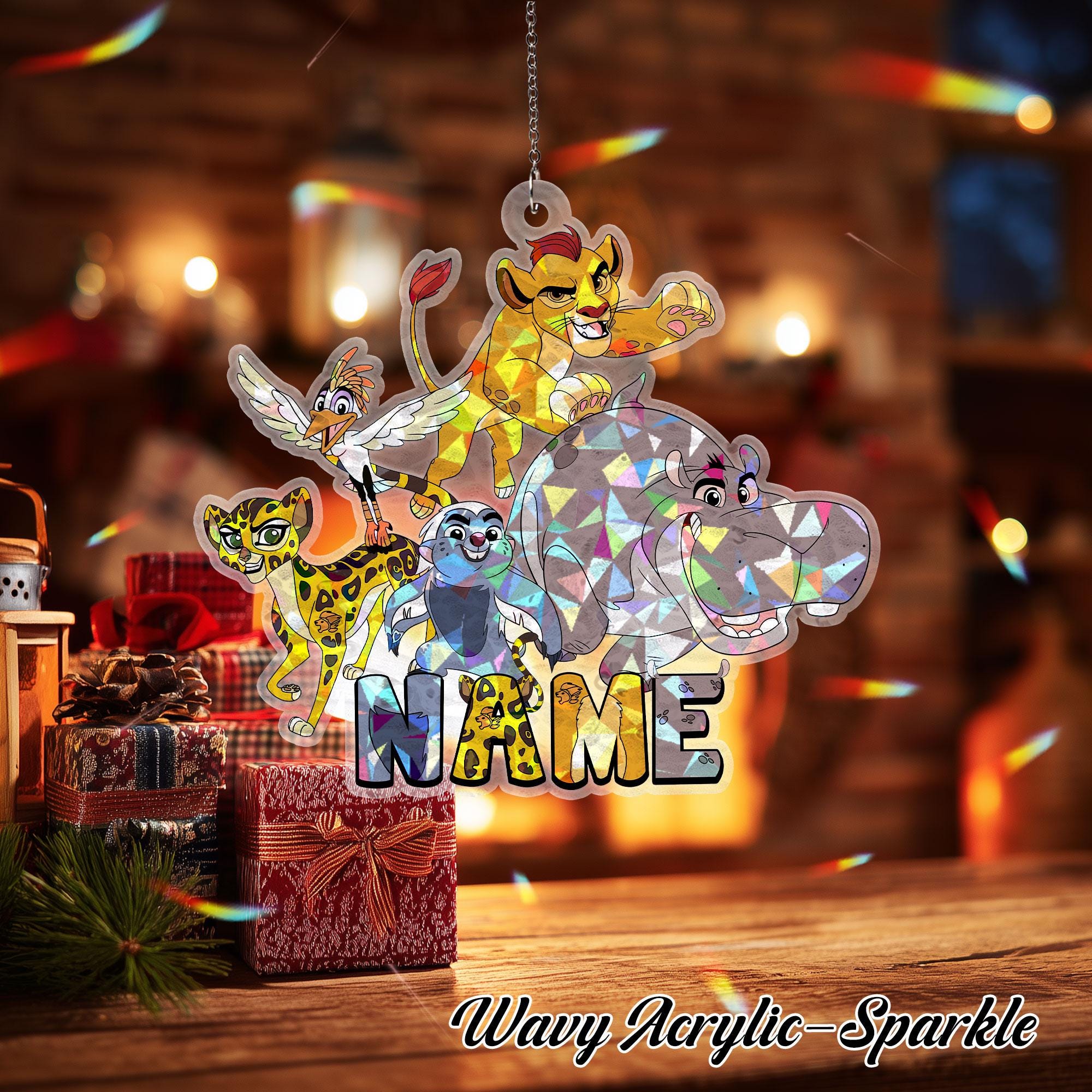 Discover Personalized Lion Guard Acrylic Christmas Ornament, Disney Lion Guard Xmas Tree Decor, Multi-Characters Disney Ornament