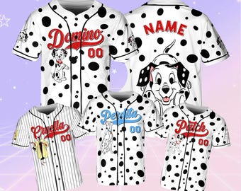 Disney 101 Dalmatians Jersey, 101 Dalmatian Family Shirt, Disney Dogs Shirt, One Hundred and One Dalmatians Costumes, Disney Cruella Shirt
