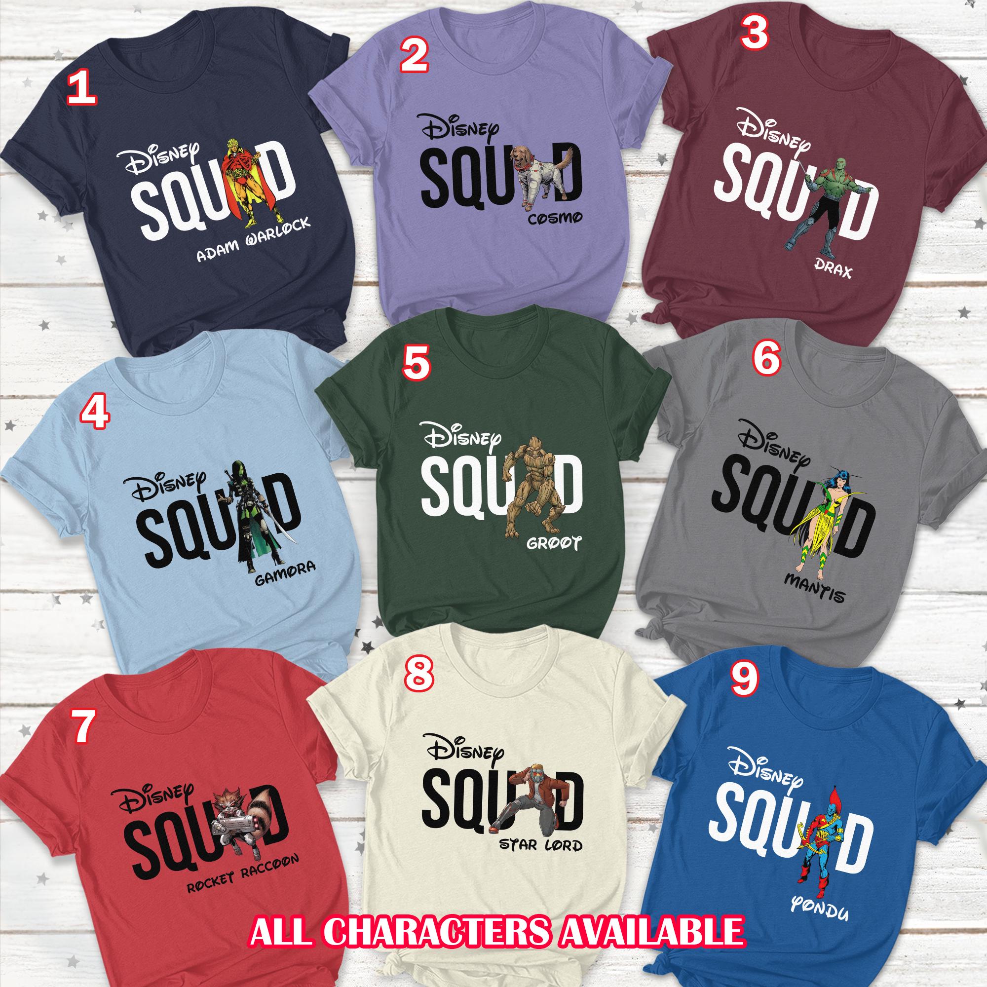 Marvel Squad Shirt, Guardians Of The Galaxy Shirt, Disney Rocket Raccoon Shirt, Mantis Yondu Star-Lord Shirt, Cosmo Space Dog Shirt, MTA593