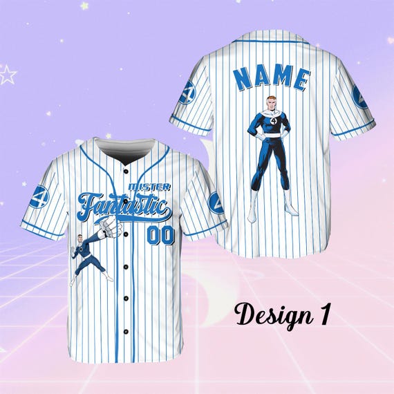 Marvel Fantastic Four Jersey, Mister Fantastic Baseball Jersey