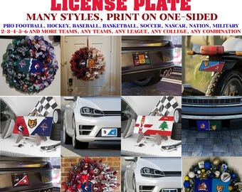Custom House Divided License Plate, Personalized Team Support