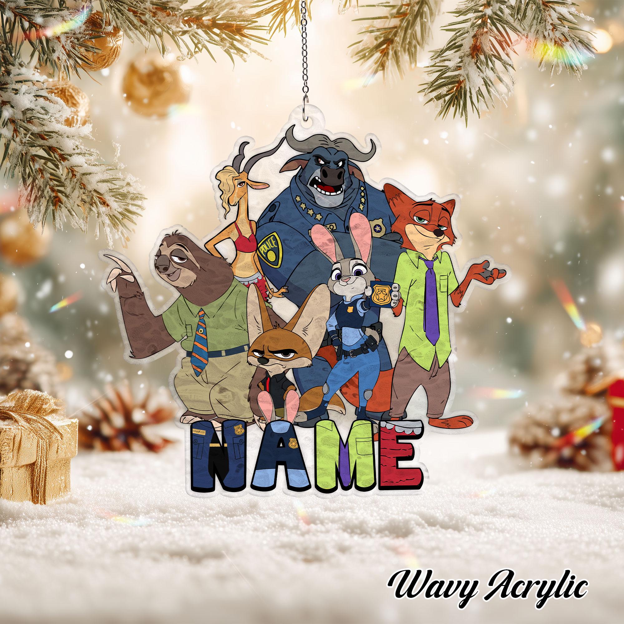 Discover Personalized Zootopia Christmas Ornament, Disney Zootopia Xmas 2025 Decor, Custom Ornament Family Gift, Disney Family Ornament 2025