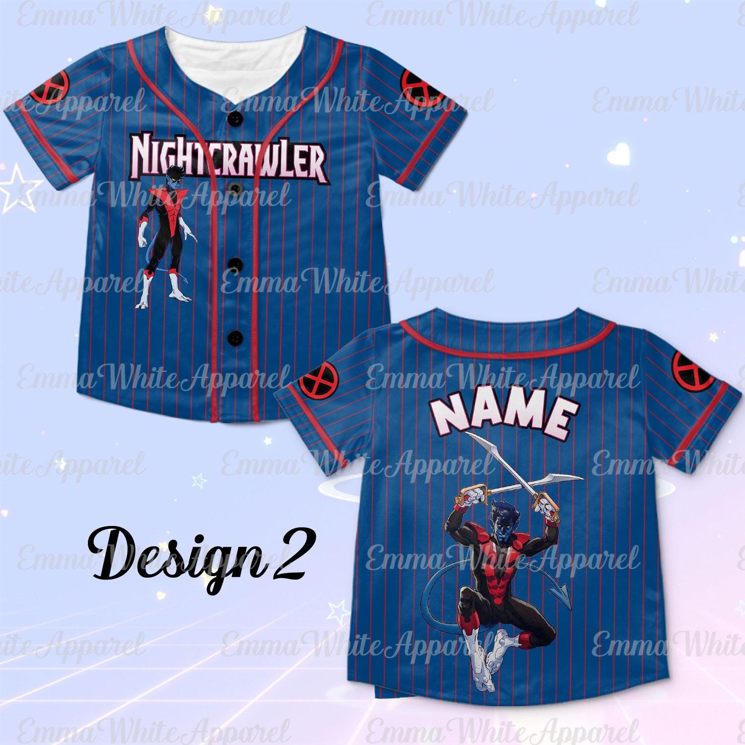 X-men Nightcrawler Baseball Jersey, Nightcrawler X-men Jersey