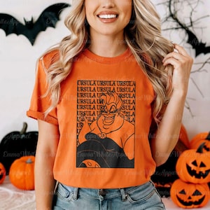 Camiseta con póster de la tarjeta Úrsula de Disney, camiseta de viaje de los villanos de Disney, camiseta familiar de Halloween, camiseta de chicas malas a juego, TGSC886