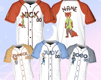 Disney Zootopia Characters Jersey, Zootopia Cartoon Movie Jersey, Zootopia Family Matching Shirt, Birthday Gift For Zootopia Fan