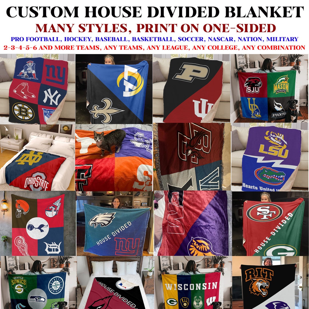 Custom House Divided Blanket, House Divided Football Blanket, House