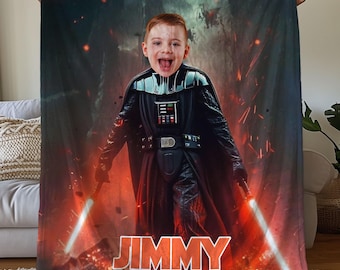 Custom Photo Darth Vader Blanket, Star Wars Characters Blanket, Customized Blanket With Your Photo, Disney Birthday Blanket For Kids