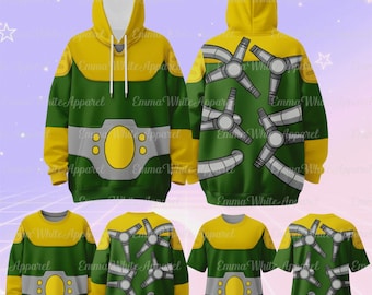 Doctor Octopus 3D Cosplay Hoodie, Doc Ock Halloween Costume Hoodie, Spidey and His Amazing Friends Cosplay Shirt, Spiderman Movie Halloween