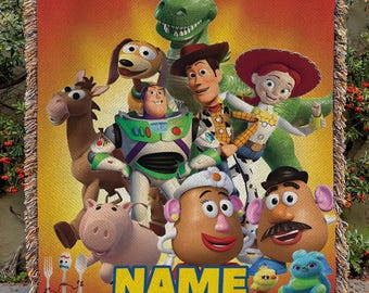 Aangepaste deken Toy Story-personage, deken Pixar Woody Buzz Jessie, deken Rex Bullseye Potato Head, deken feestvarken, NVA789