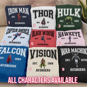 Avengers Established T-Shirt, Avengers Team Characters Family Trip Matching Shirt, Hero Universe Group Shirt, Thor, Hulk, Ironman, MTA562