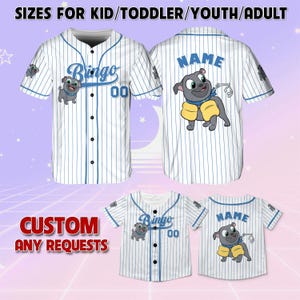 Puppy Dog Pals Bingo Baseball Jersey, Disney Bingo Characters Jersey, Puppy Dog Pals Cartoon Shirt, Disney Matching Jersey