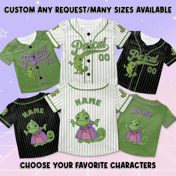 Disney Tangled パスカル ベースボールシャツ XL Tangled Pascal Baseball Jersey, Disney Pascal Cute Shirt, Disney