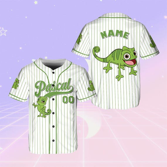 Disney Tangled パスカル ベースボールシャツ XL Tangled Pascal Baseball Jersey, Disney Pascal Jersey, Disney
