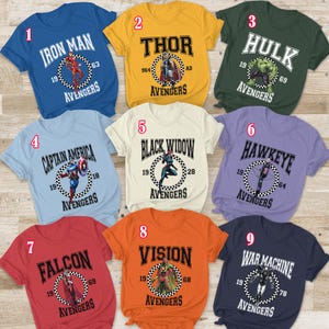 Avengers Established T-Shirt, Superhero Characters Name Shirt, Avengers Matching T-Shirt, Ironman, Hulk, Captain America, Spiderman, MTA561