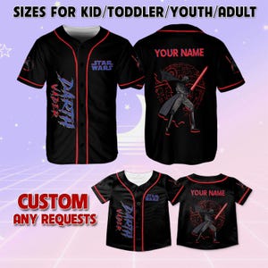 Star War Darth Vader Baseball Jersey, Disney Darth Vader Characters Jersey, Star War Disney Baseball Jersey, Disney Matching Jersey, NVA038