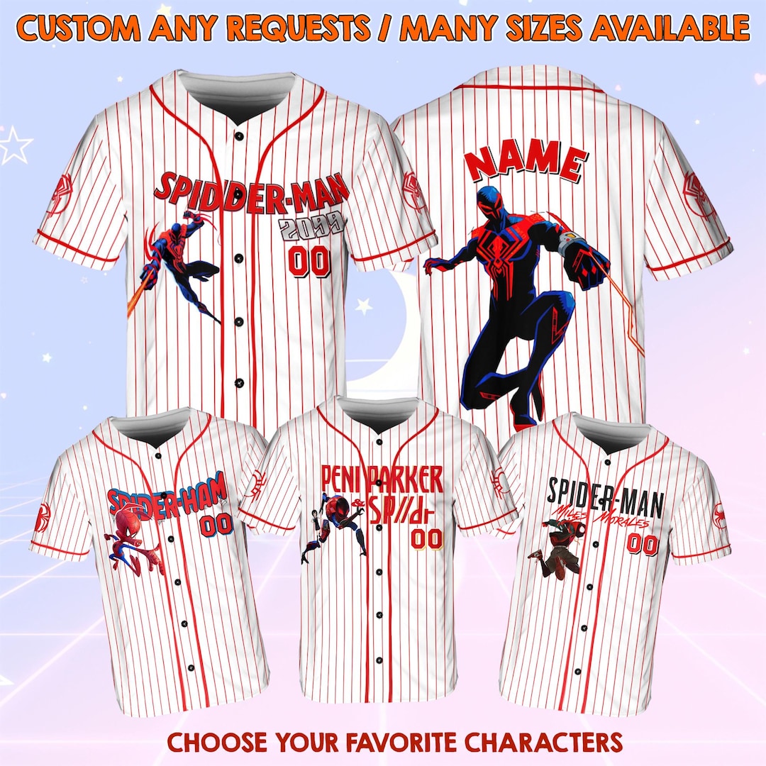 Spider Verse Baseball Jersey, Marvel Spider Man Jersey Shirt