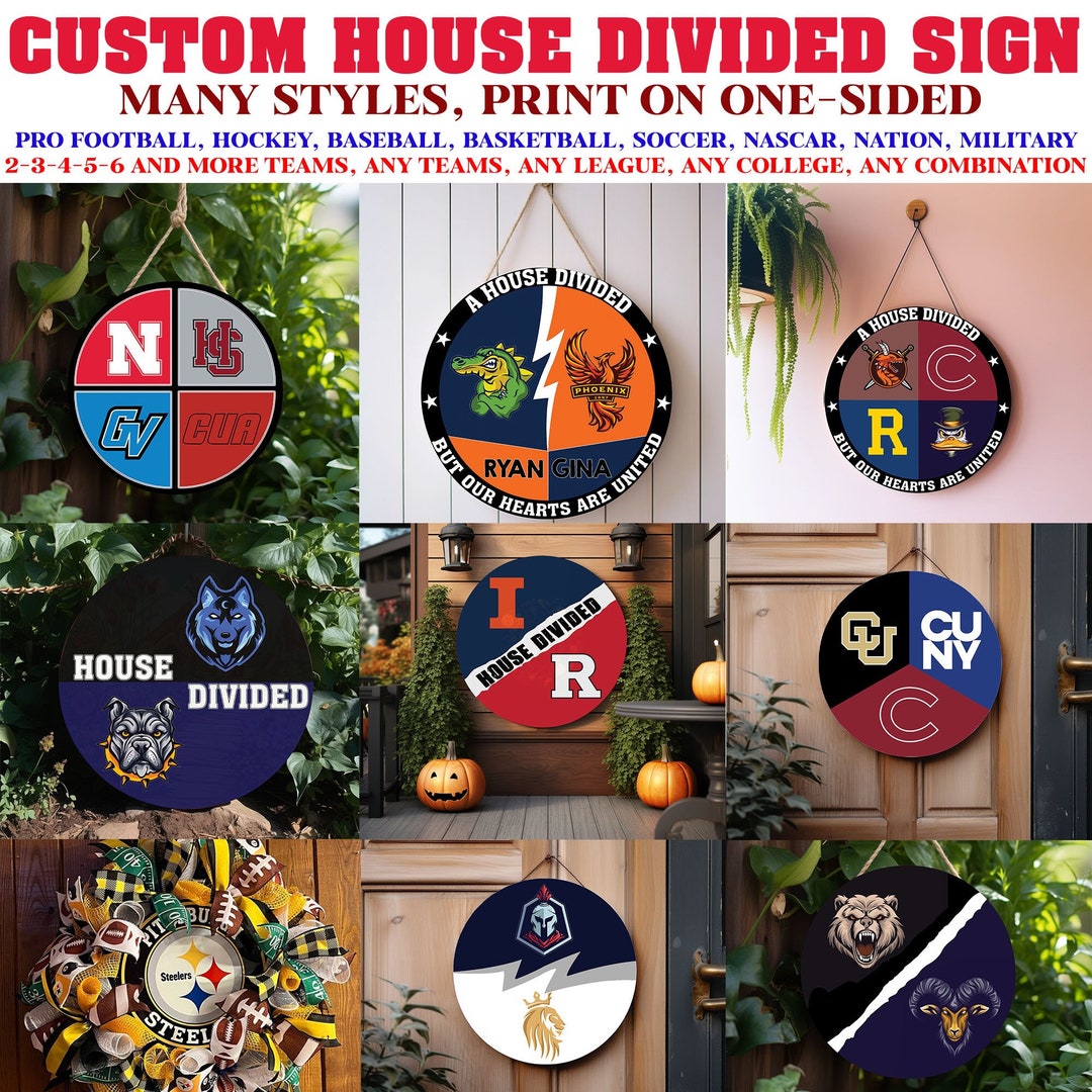 Make Your Own Custom House Divided Sign for Any Team, Schools Sports