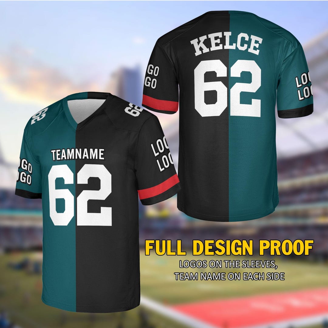Kelce Split Football Jersey, Jason Two Football Team Jersey