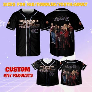 Descendants Zombies Worlds Collide Tour Jersey, Descendant Zombies Characters Shirt, Descendant Freya Skye Joshua Colley Jersey Shirt