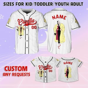 101 Dalmatians Cruella Baseball Jersey, Disney Cruella Jersey, Disney 101 Dalmatians Jersey, Cruella Villains Shirt, Disney Matching Jersey