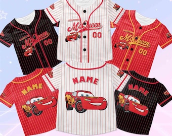 Disney Cars Lightning Mcqueen Jersey, Lightning Mcqueen And Friends Jersey, Cars Movie Characters Jersey, Disney Cars Birthday Shirt