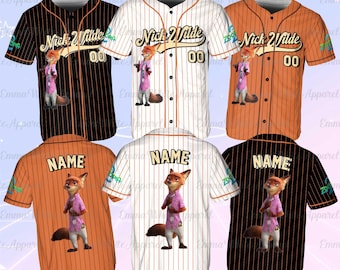 Disney Zootopia Nick Wilde Baseball Jersey, Disney Nick Wilde Jersey Shirt, Team Nick Wilde Fan Shirt, Disneyland Family Trip Shirt