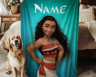 Benutzerdefinierte Moana Decke, Disney Moana Film Decke, Nahaufnahme Moana Geschenk Decke, Disney Ocean Abenteuer Decke Geschenk, VTB622