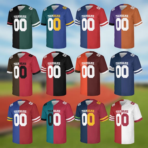 Custom Football Jersey Embroidered Your Names And Numbers – Black