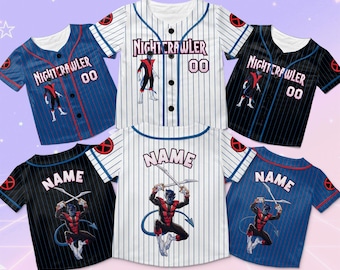 X-Men Nightcrawler Baseball Jersey, Nightcrawler X-Men Jersey Shirt, X-Men 97 Nightcrawler Jersey, XMen Comic Shirt, XMen 97 Character Shirt