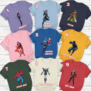 Superhero Characters Shirt, Disneyland Group Shirt, Custom Avengers Shirt, Avengers Birthday Shirt, Disney Family Vacation Shirt, MTA446
