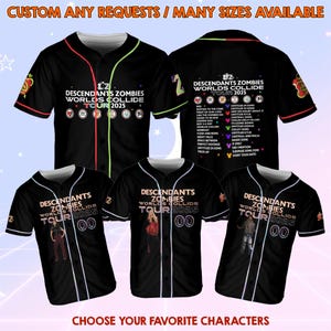 Descendants Zombies Worlds Collide Tour Jersey, Disney Descendants Shirt, Zombies 4 Characters, Joshua Colley Jersey, Kylie Cantrall Jersey