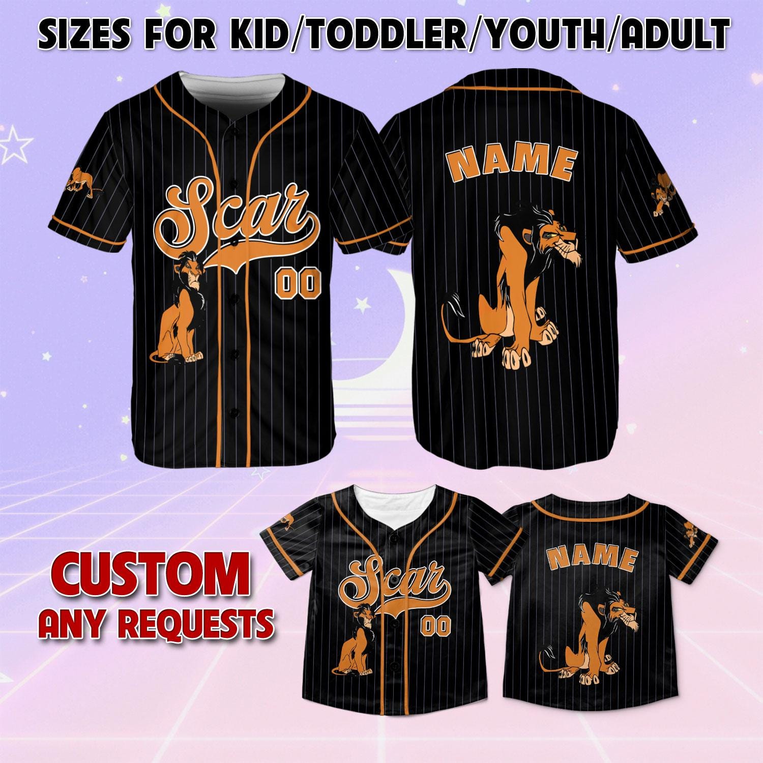 Lion King Scar Baseball Jersey, Disney Lion King Jersey, Scar Character Jersey, Lion King Family Matching Jersey, Disney World Trip Shirt